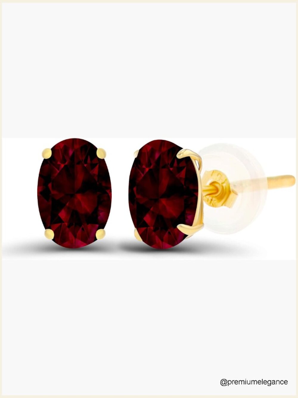 14K Solid Gold Oval Stud Earrings Hypoallergenic Gift Jewelry